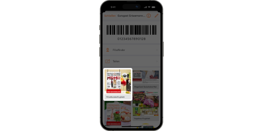 Screen mit hervorgehobenem Angebot in der mobile-pocket Kundenkarten-App